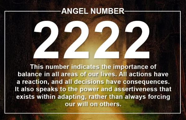 2222 angel number meaning